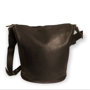 Coach black leather vintage bucket bag very rare